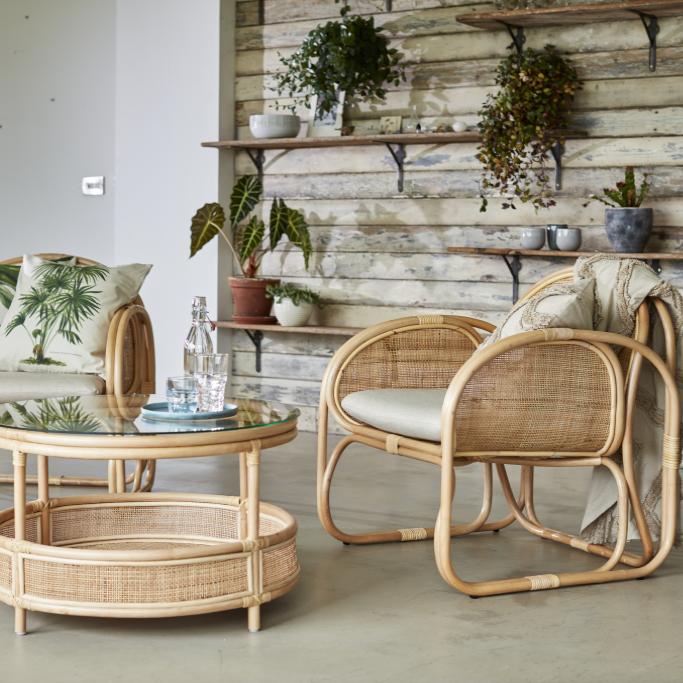 Natural Rattan Lounge Chair