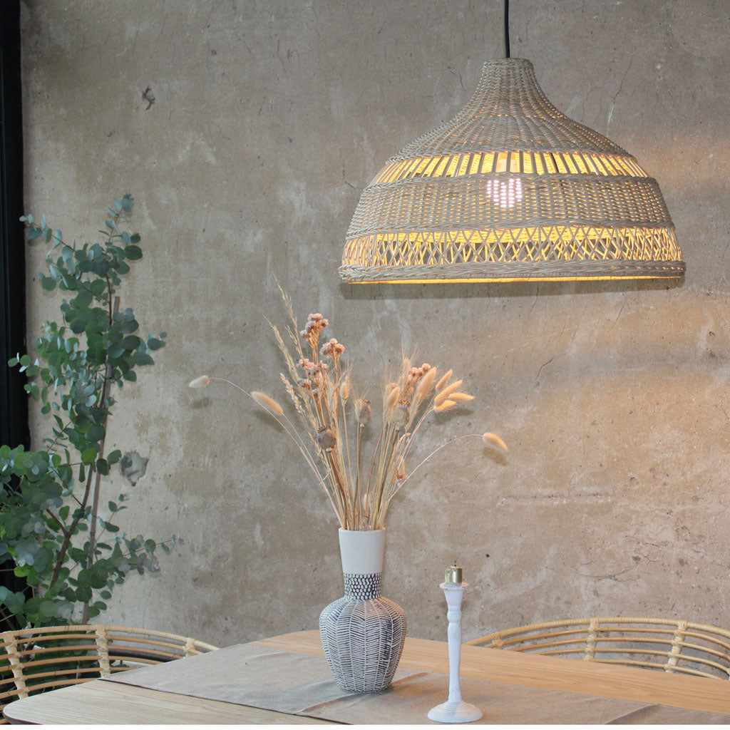 Aspen Natural Rattan Pendant Lampshade, light fittings by The Rattan Company