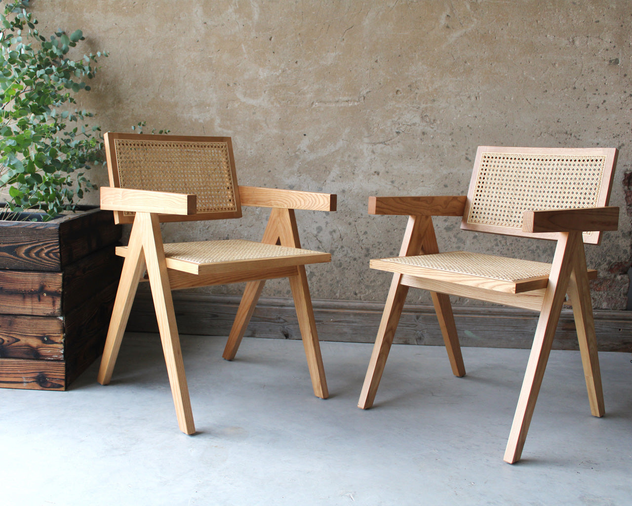 Lali Pierre Jeanerret Dining Chairs Natural Set of two