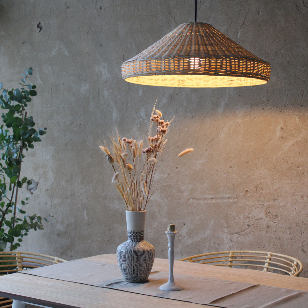 Lara woven rattan natural lamshade, lighting by The Rattan Company