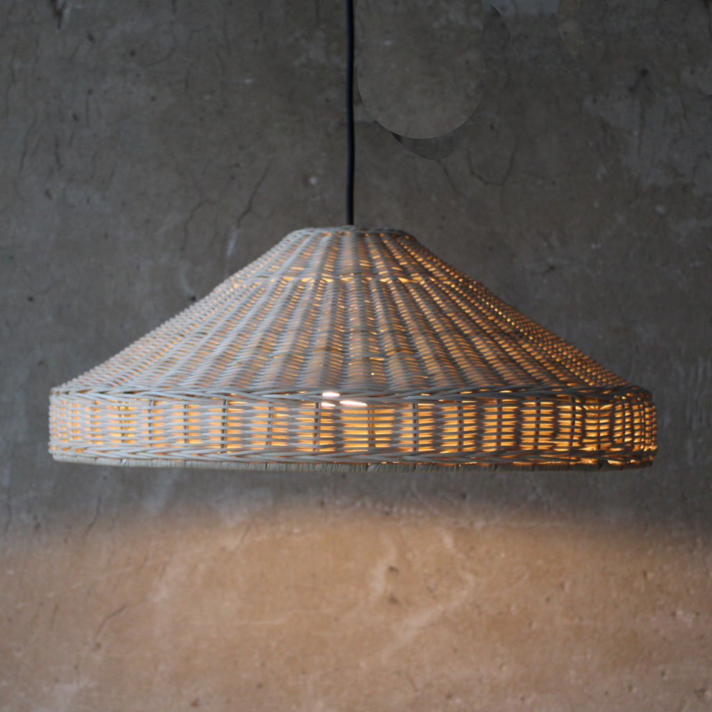 Lara woven rattan natural lamshade, lighting by The Rattan Company