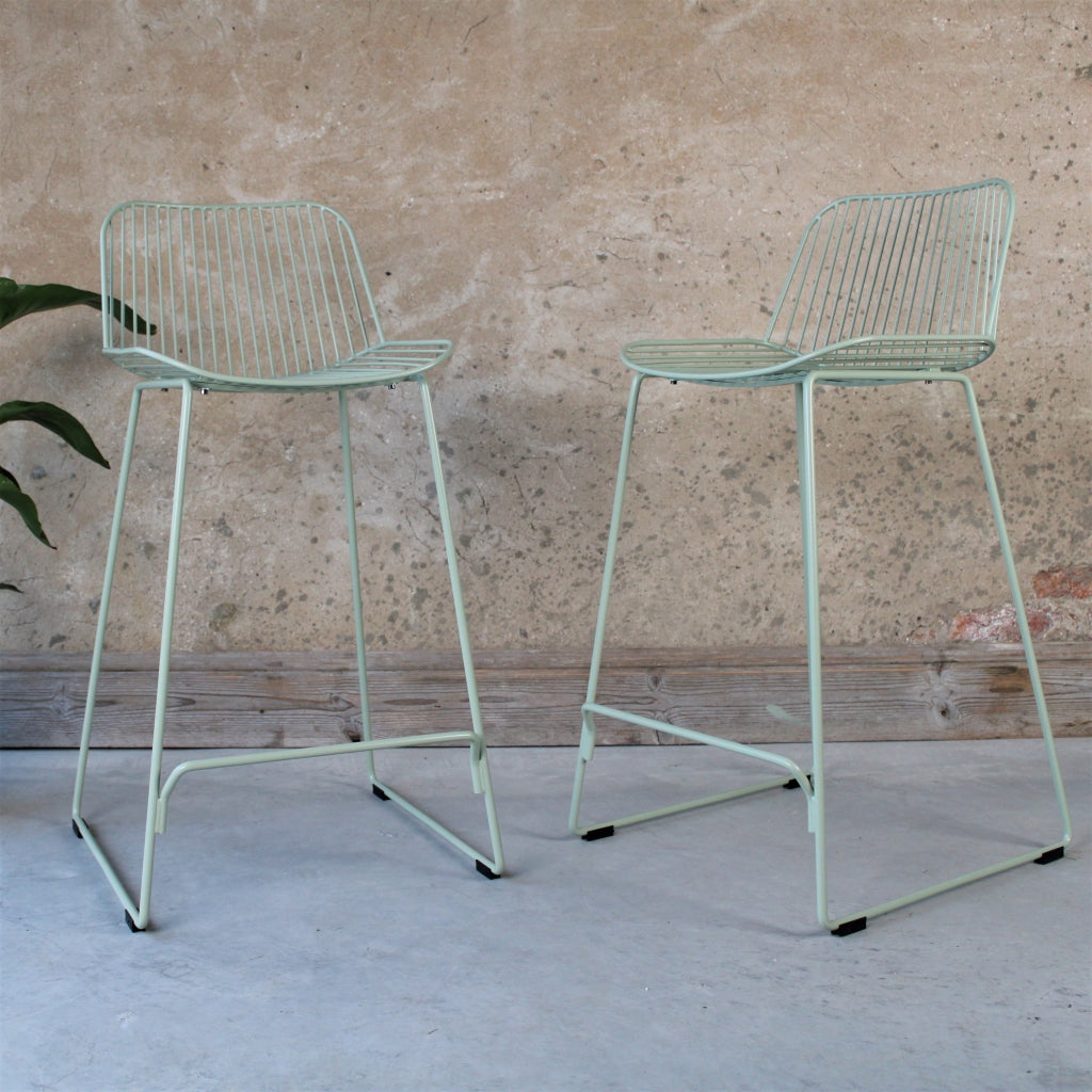 Light green store bar stools