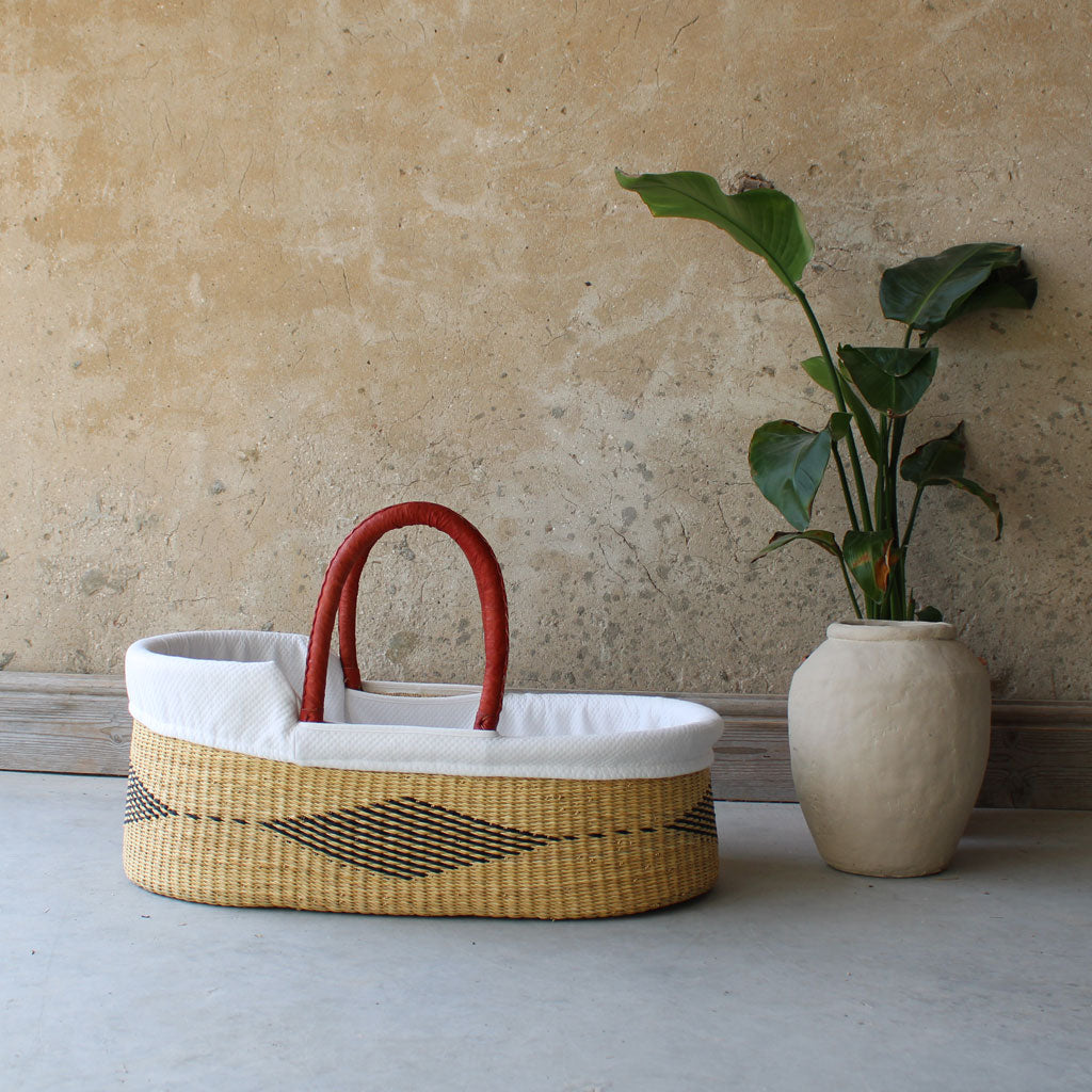 Wren Hand woven African Moses basket  baby bassinet moses basket