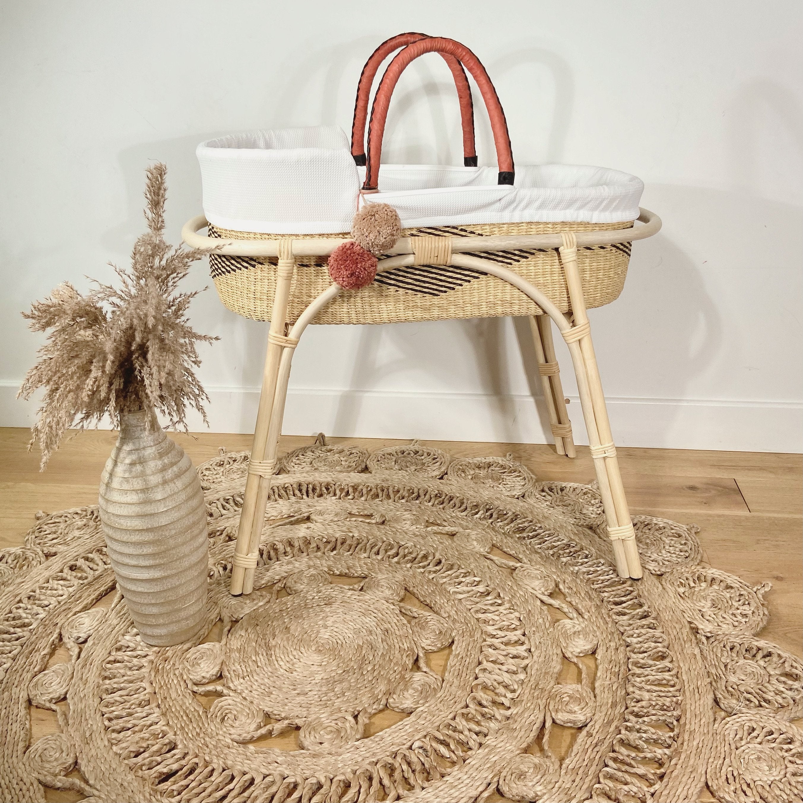 Wren Hand woven African Moses basket  baby bassinet moses basket