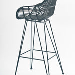 Java Black Rattan Bar Stool Side - The Rattan Company