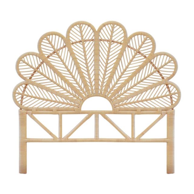 Daisy Luxury Double Bed Natural Rattan Headboard - The Rattan Company