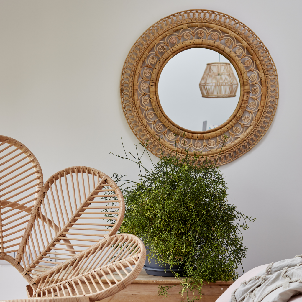 Large Rattan Wall Mirror - The Rattan Company