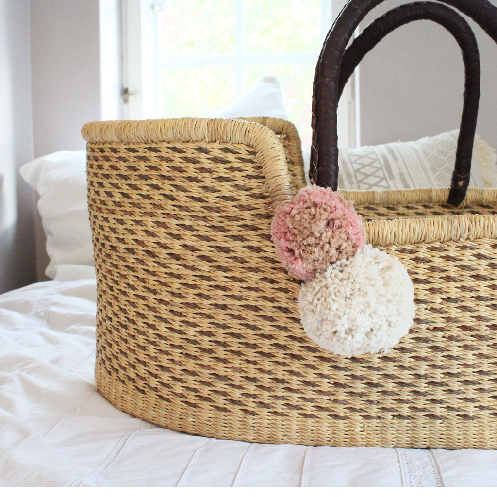 Dottie Hand woven African Moses basket baby bassinet  moses basket