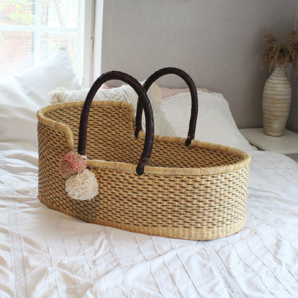Dottie Hand woven African Moses basket baby bassinet  moses basket