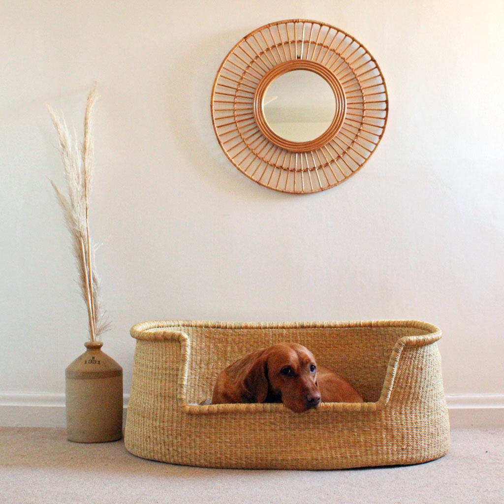 African handwoven dogs bed