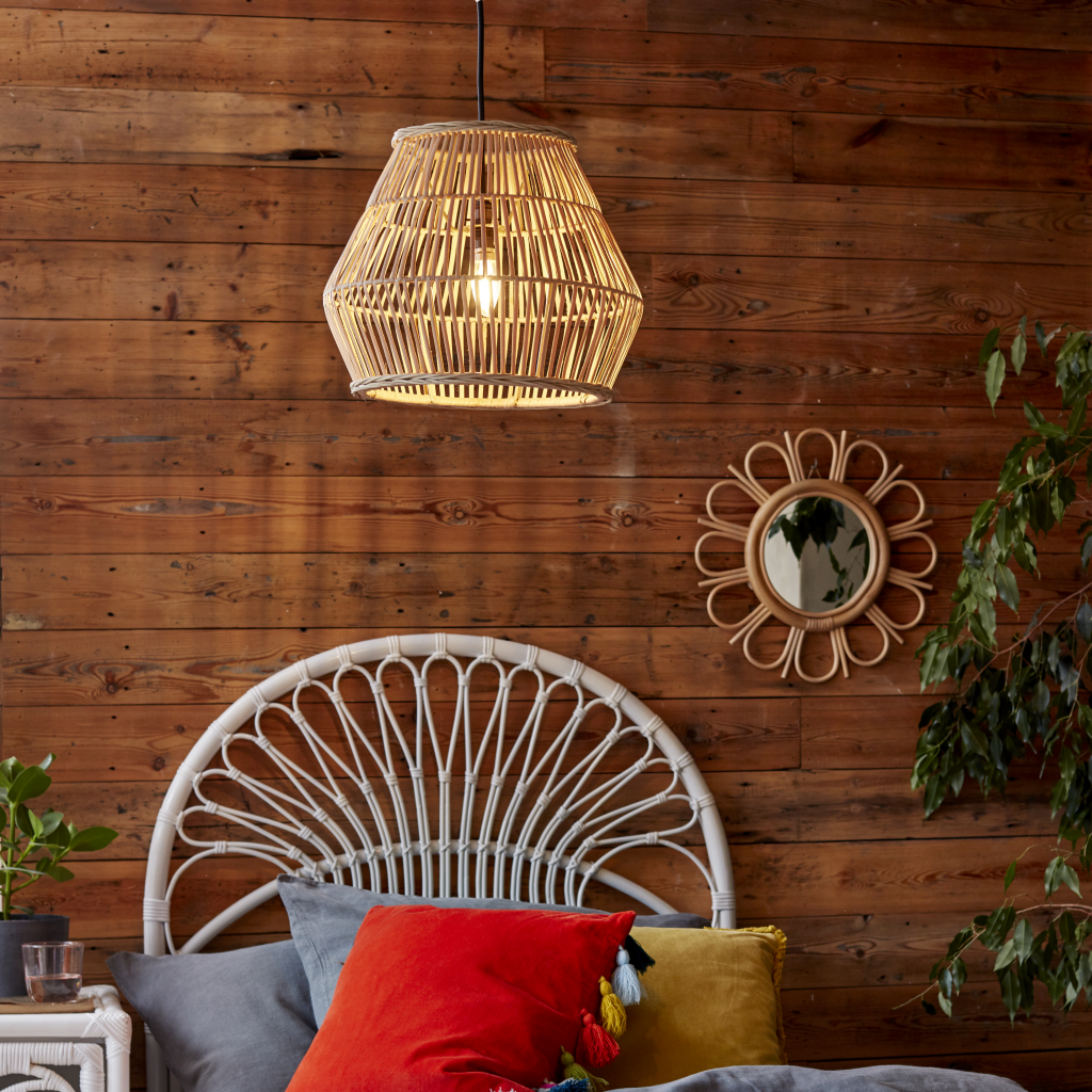 Natural Rattan Lulu Lampshade in Kids Bedroom - The Rattan Company