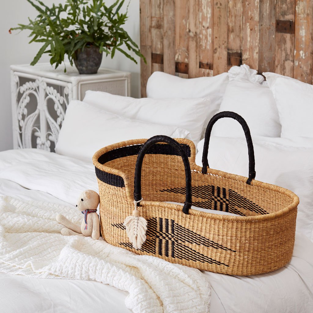 Malaika handwoven moses basket baby beds by the little rattan company