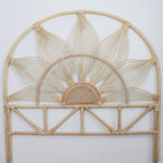 Lotus King sized natural rattan headboard, handmade rattan bedheads by The Rattan Company