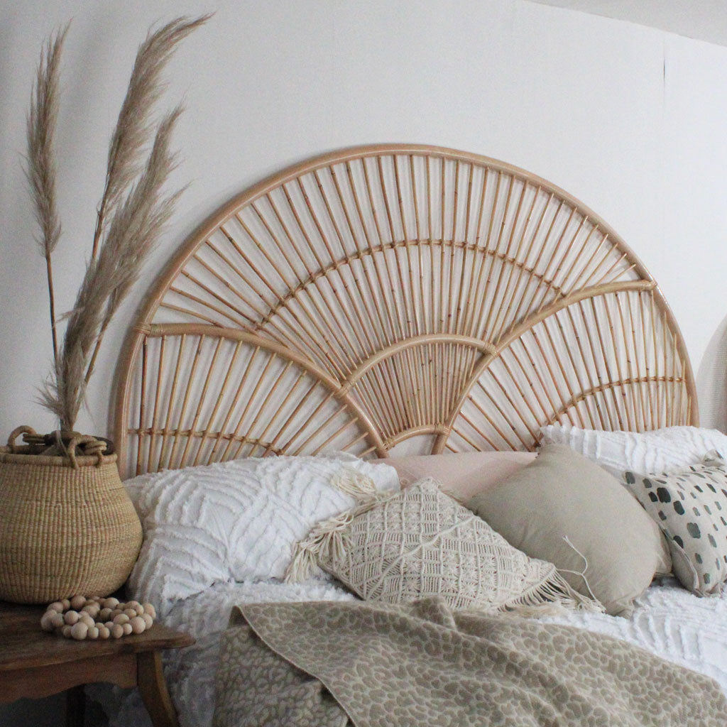 Twilight natural rattan superking headboard, rattan bedheads by the rattan company