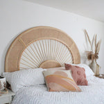 King Sized Solar Eclipse natural rattan headboard, bedheads by the rattan company