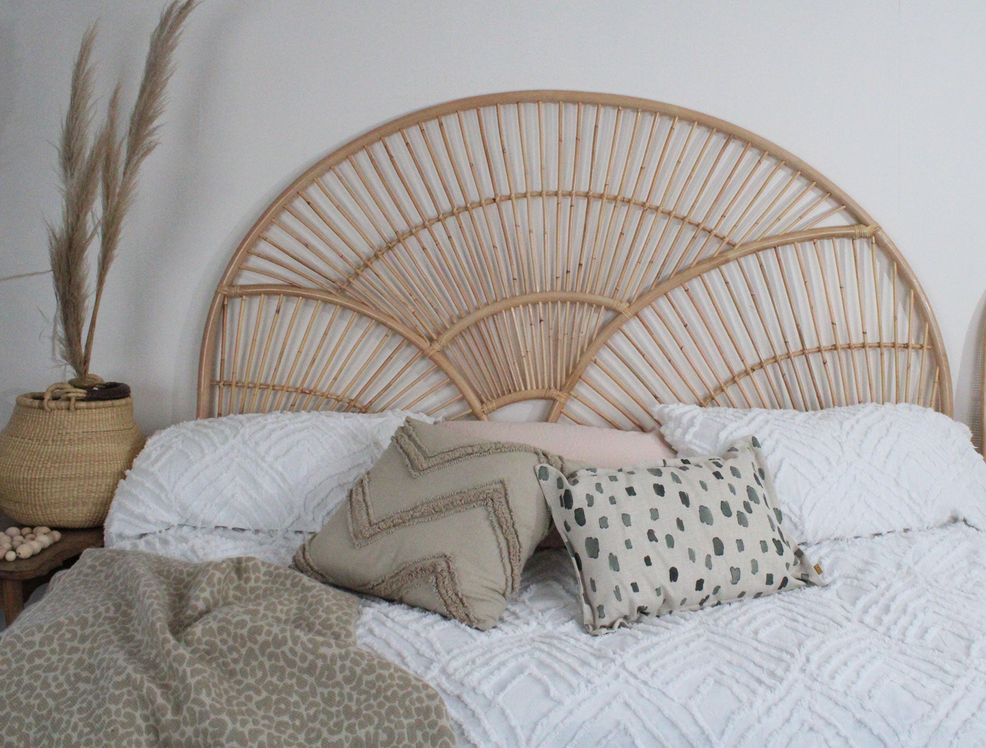 Twilight natural rattan superking headboard, rattan bedheads by the rattan company