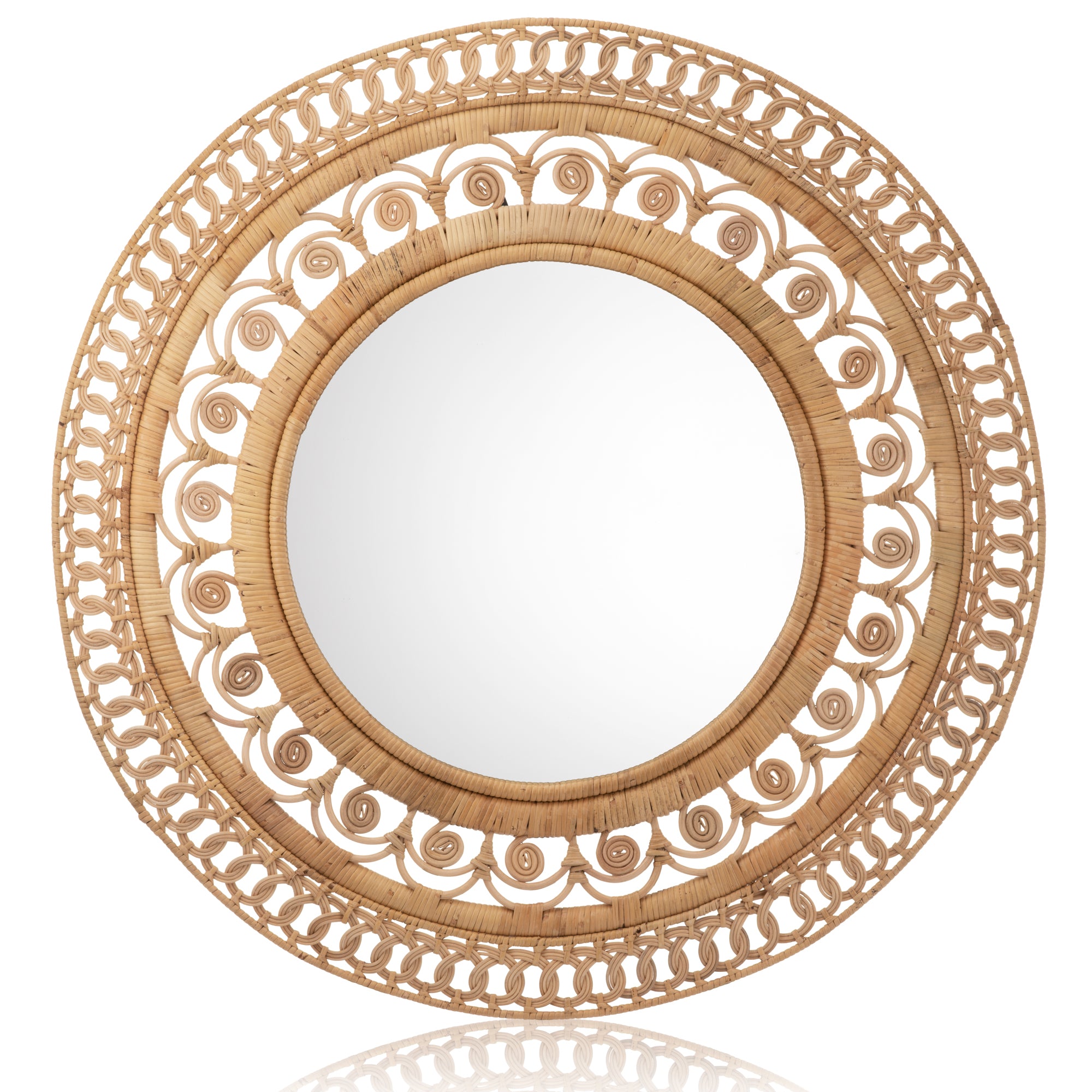 Large Rattan Dawn Mirror - The Rattan Company