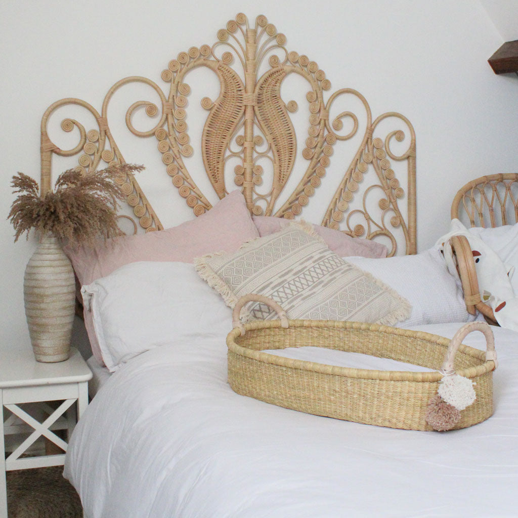 Ajani cream handwoven african baby changing basket