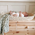 Corn Husk Baby Nappy Changing Basket by The Little Rattan Company