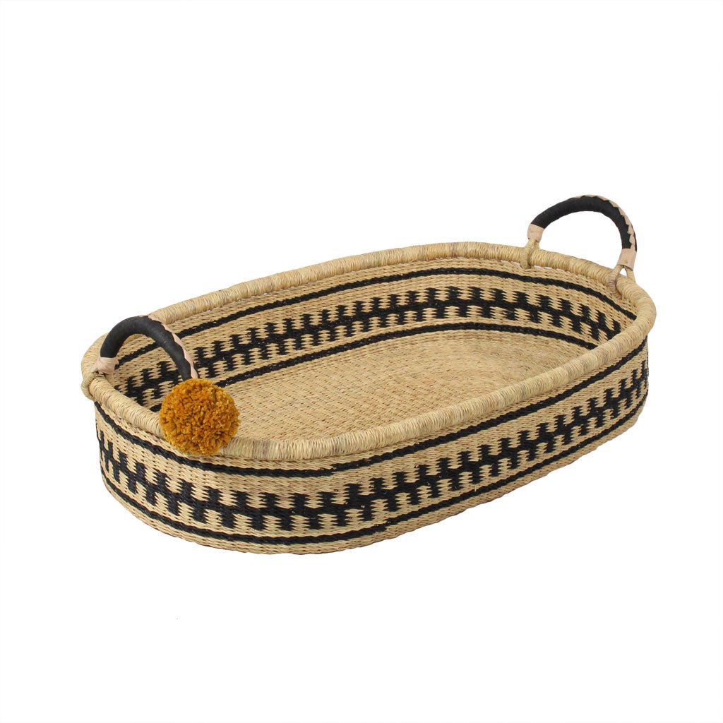 Jojo boho handwoven baby changing basket