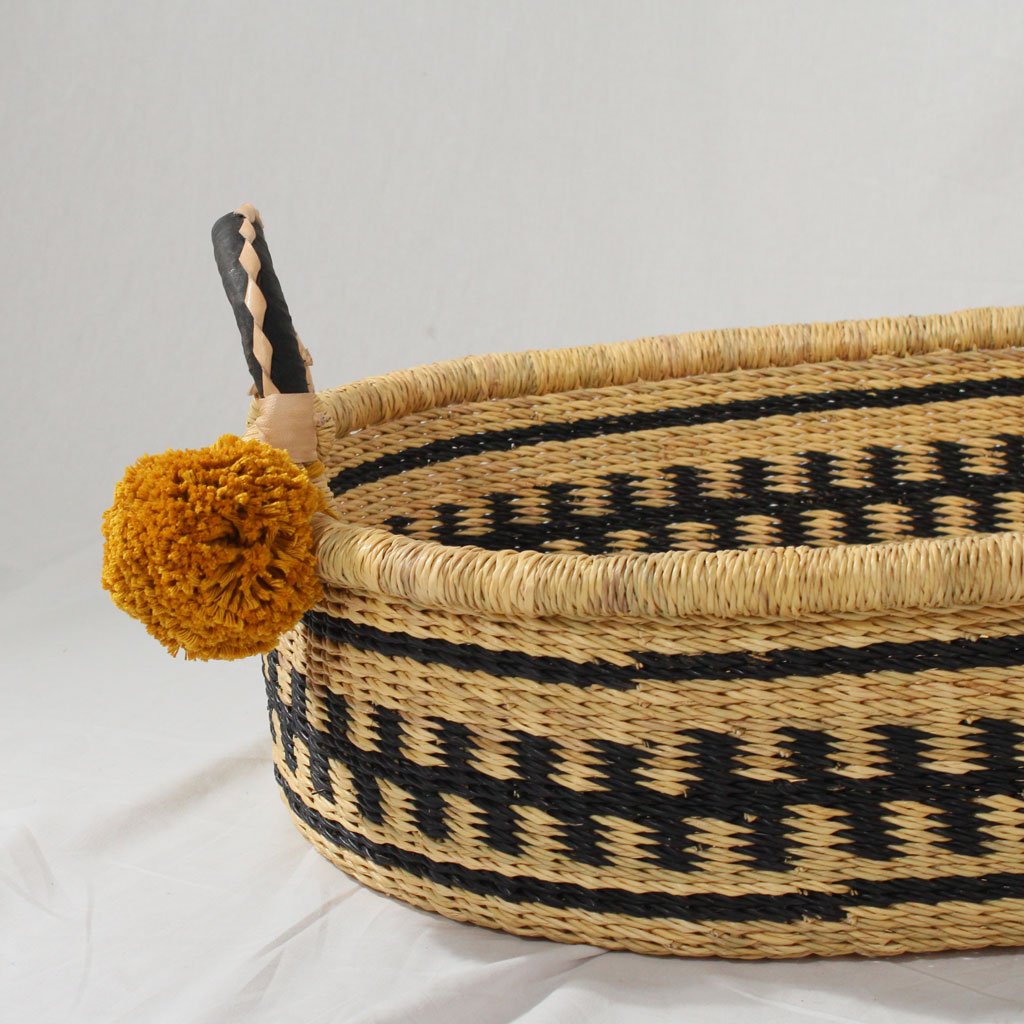 Jojo boho handwoven baby changing basket