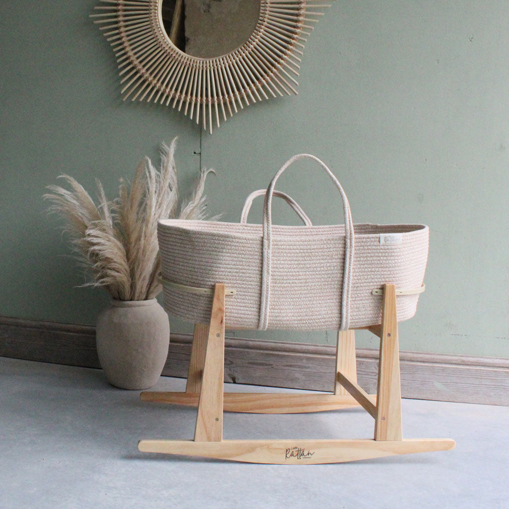 Ava luxury natural rattan baby moses basket budle