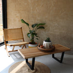 Ash wood coffee table slated wooden hallway bench