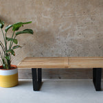 Ash wood coffee table slated wooden hallway bench
