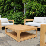 Curved Grade A Teak Outdoor Sofa Set with Cream Cushions - The Rattan Company