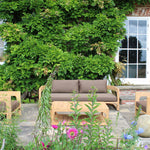 Teak Outdoor 5 Seater Patio Sofa Set with Coffee Table