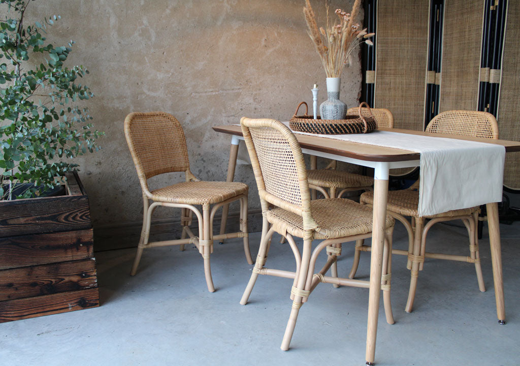 Natural cane dining chairs sale