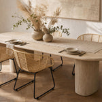 Emil Natural Rattan and Iron Dining Chair