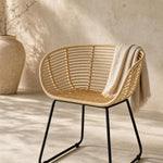 Emil Natural Rattan and Iron Dining Chair