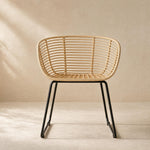 Emil Natural Rattan and Iron Dining Chair