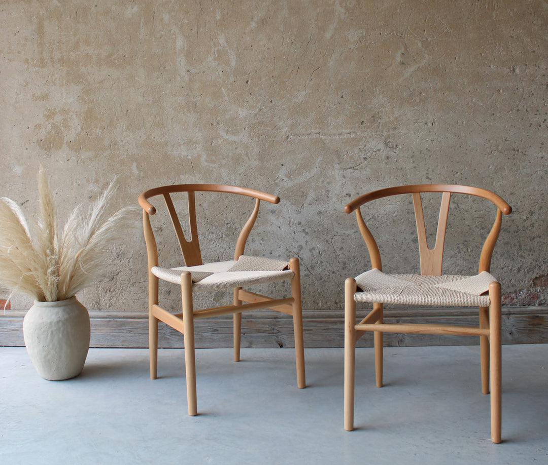 Hans Wegner Style Wishbone Wooden Dining Chair The Rattan Company