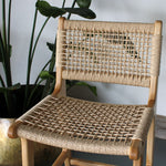 Inca Natural Ash Wood and Paper Cord Kitchen Island Bar Stool