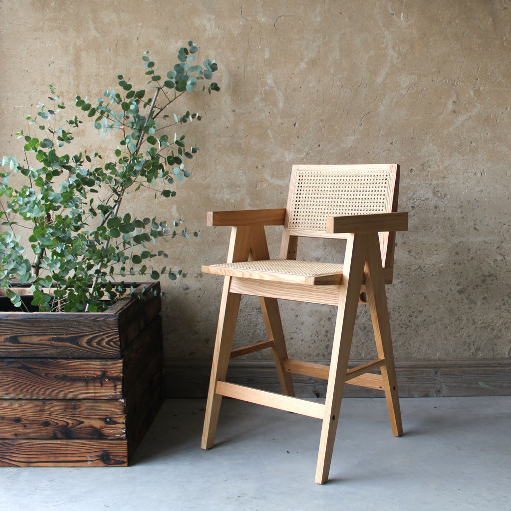 Lali Pierre Jeanneret Style Kitchen Island Bar Stool – The Rattan