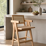 Lali Pierre Jeanneret Style High Kitchen Counter Stool by The Rattan Company