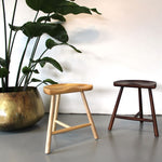 Makers Dining Stools in Ash Wood and Dark Walnut  - The Rattan Company