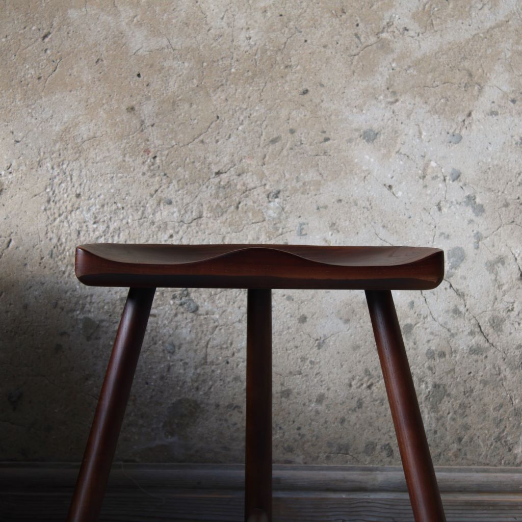 Makers Dining Stool Moulded Seat in Dark Walnut - The Rattan Company