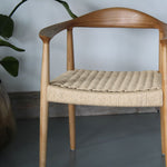 Maya Hans Wegner Style Dining Chair with Curved Backrest and Paper Cord Seat