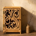 Natural Rattan Peacock Bedside Cabinet - The Rattan Company