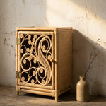 Natural Rattan Peacock Bedside Cabinet - The Rattan Company