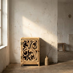 Natural Rattan Peacock Bedside Cabinet - The Rattan Company