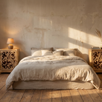 Natural Rattan Peacock Bedside Cabinet - The Rattan Company
