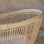 Saba natural rattan and iron baby crib white frame