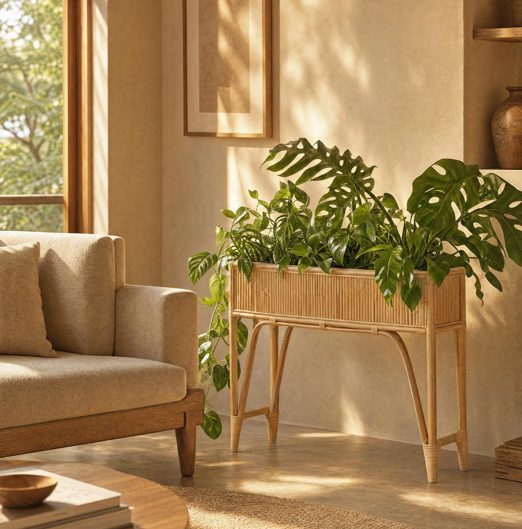 Sulawesi natural rattan planter