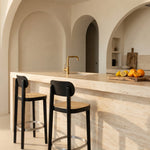 Thronet Ash Wood and Rattan Bar Stool 65cm Black