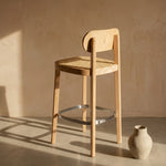 Thronet Ash Wood and Rattan Bar Stool 65cm
