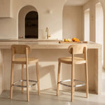 Thronet Ash Wood and Rattan Bar Stool 65cm